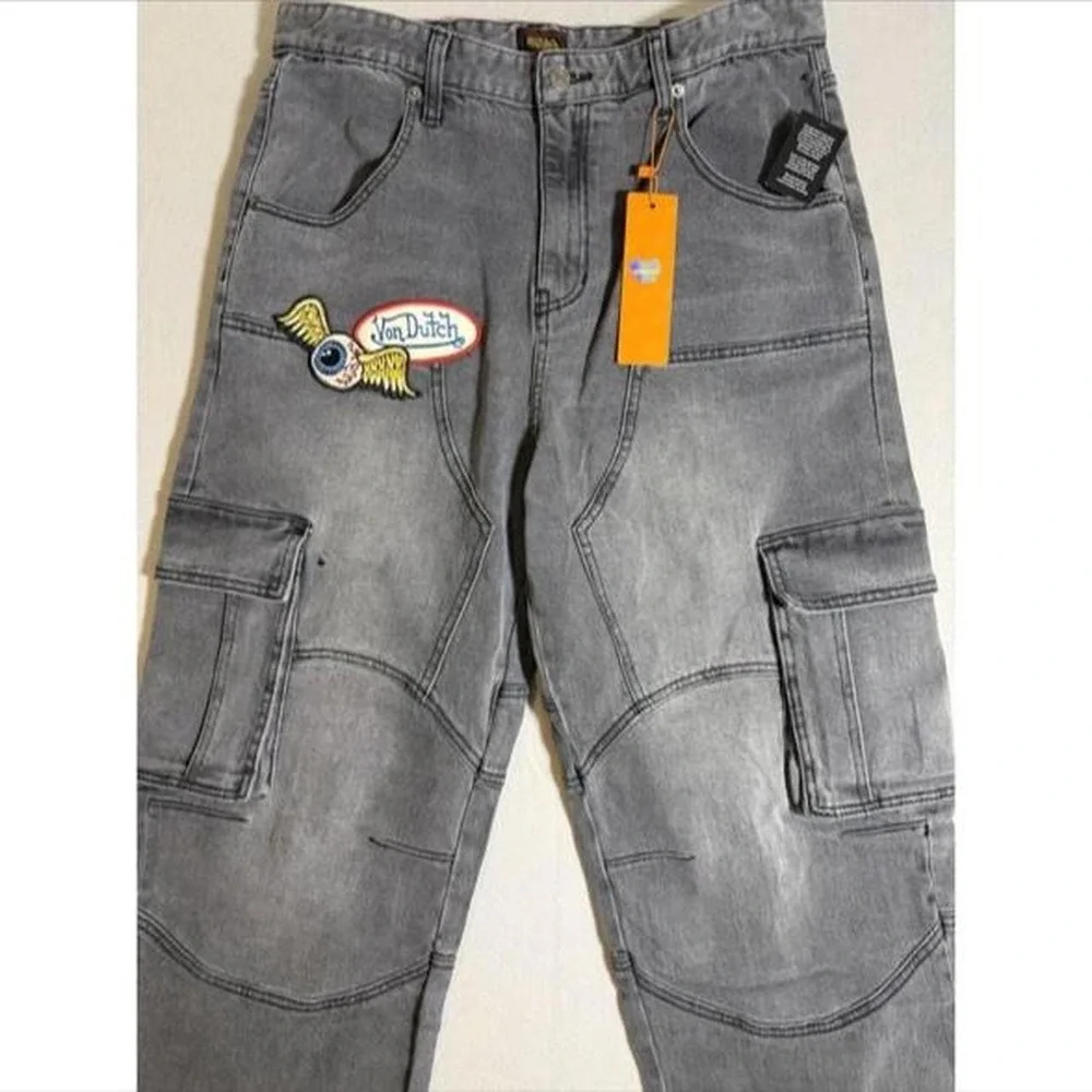 Von Dutch Y2K Gray Cargo Jeans NEW Men's Size 36